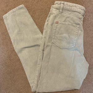 Super soft light green corduroy jeans